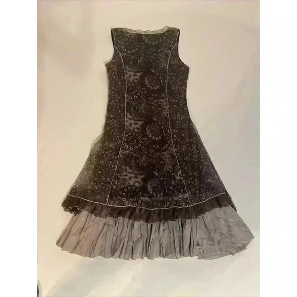 ALEXIS M Steampunk Slip Dress Grunge Hi Low Y2k Retro Layered Mini Cocktail VTG - Picture 10 of 13